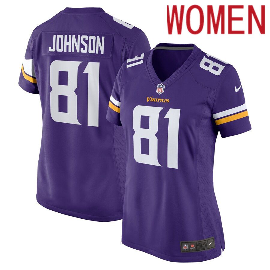 Women Minnesota Vikings #81 Bisi Johnson Nike Purple Game NFL Jersey->women nfl jersey->Women Jersey